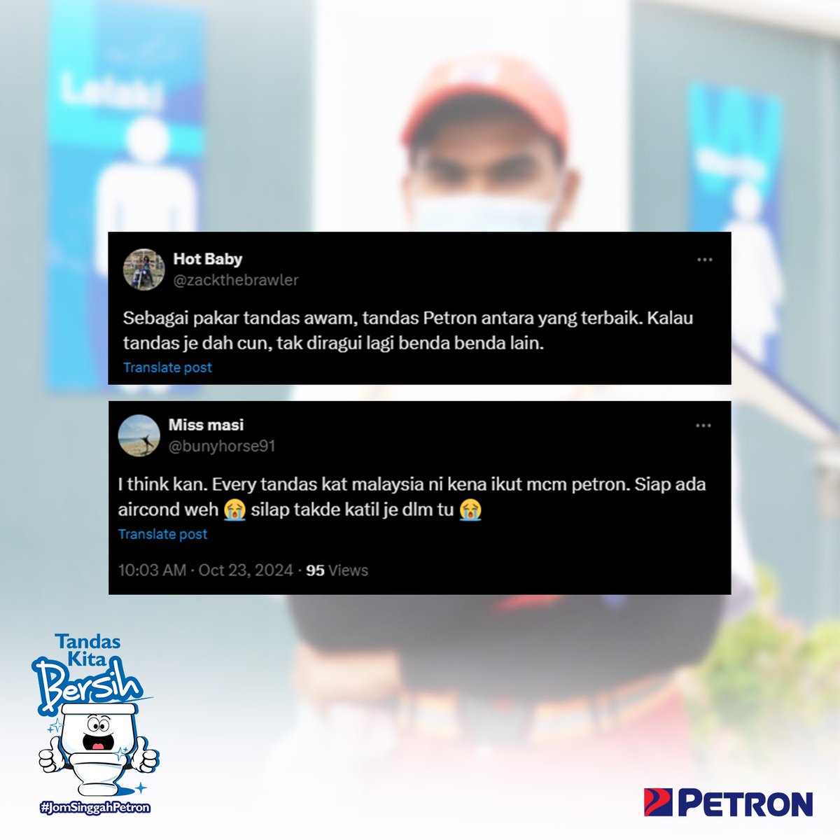 Pelanggan kata tandas Petron paling bersih &amp; patut jadi benchmark! 🚻✨ Dengan #TandasKitaBersih, kami serius bab kebersihan. #JomSinggahPetron &amp; rasai sendiri tandas tip-top kami! 🧼🌟

Credit: <a href="/zackthebrawler/">Zack</a> <a href="/bunyhorse91/">Missbuny</a>

#HariTandasSedunia #PetronMalaysia