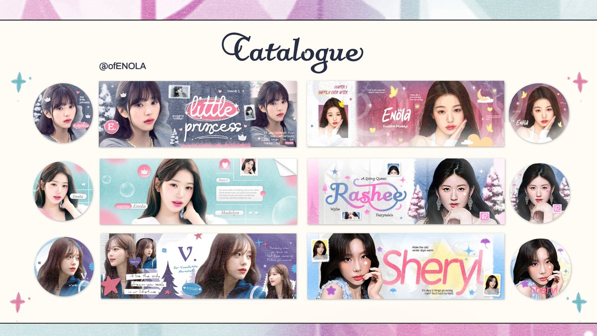 ofENOLA's tweet image. Help repost this? Thank you!✨

🏹 Hello! Enola sudah open by request kembali untuk katalog di bawah ini, lengkapnya ada di notion. Bisa convert ke twibbon maupun layout wabis. Untuk slot in rush, bisa ditanyakan terlebih dahulu ya! 💗

#zonauang #zonajajan