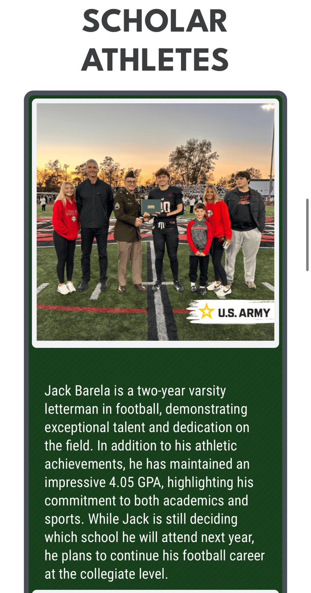 jackbarela's tweet image. Final Senior Highlights!

🥈2nd Team All- Conference GMC
🥇Scholar Athlete Award

4.05 GPA

6"3 215

Bench 295 Squat 405

Highlights Weeks 1-6: hudl.com/v/2QGNT0

Highlights Weeks 7-13:hudl.com/v/2QsePd