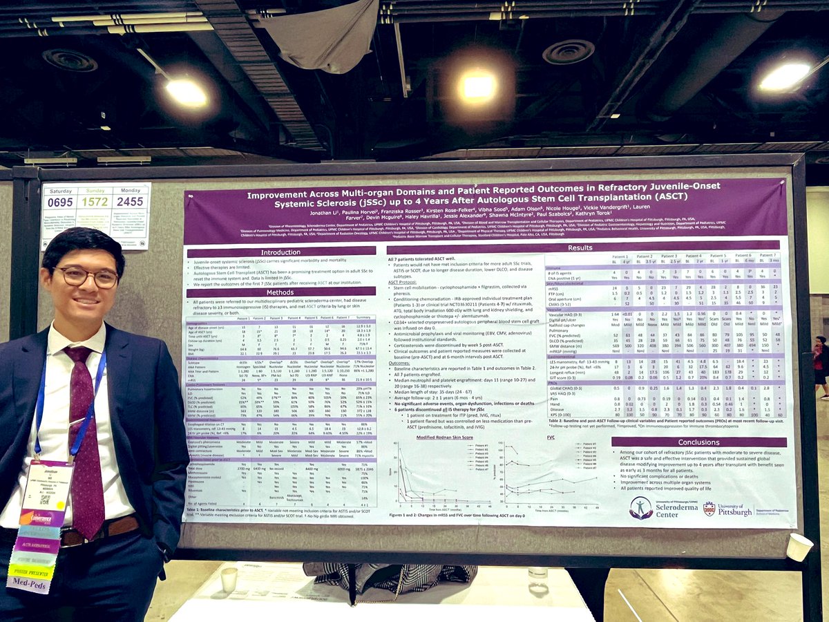 Shout out to UPMC and Children’s very own Dr. Nair and Dr. Li on their work in scleroderma! #ACR24  <a href="/PittRheum/">PittRheum</a> <a href="/ChildrensPgh/">UPMC Children's Hospital of Pittsburgh</a>