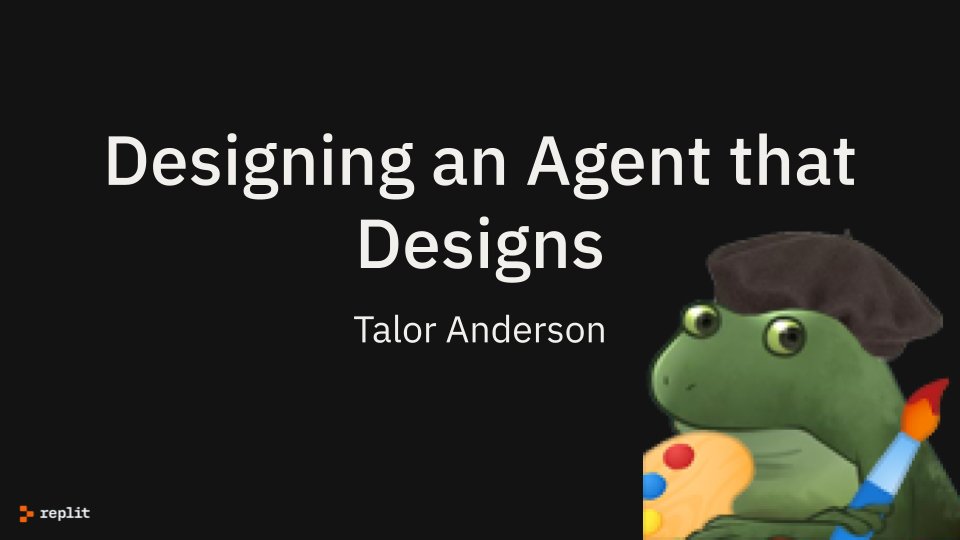 Talor_A's tweet image. transcript of a talk i gave last week, on turning our ai coding agent into a designer: