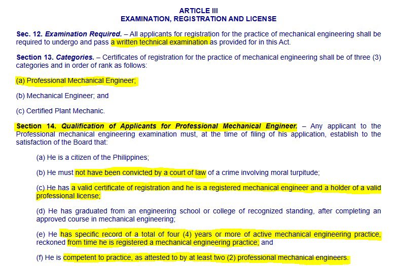 binjanman's tweet photo. Applying for a Professional Mechanical Engineer here in the Philippines is quite challenging, especially with the previous condition where all applicants were considered the jacks of all trades, meaning, they can sign and seal without an indication— https://t.co/0HvVRect8u
