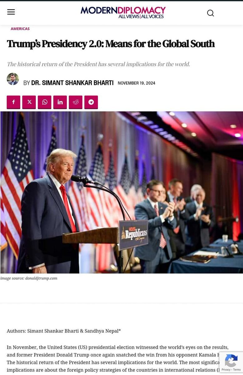 Simant Bharti (@simant_uw) on Twitter photo New contribution alert: Attempt to argue about 'Trump's second term means for the Global South' with <a href="/Thought_Sandhya/">Sandhya Nepal</a>. <a href="/MDiplomacyWORLD/">Modern Diplomacy</a>
Link: lnkd.in/e9xyHs7a
#Trump #GlobalSouth #China #india New contribution alert: Attempt to argue about 'Trump's second term means for the Global South' with <a href="/Thought_Sandhya/">Sandhya Nepal</a>. <a href="/MDiplomacyWORLD/">Modern Diplomacy</a>
Link: lnkd.in/e9xyHs7a
#Trump #GlobalSouth #China #india