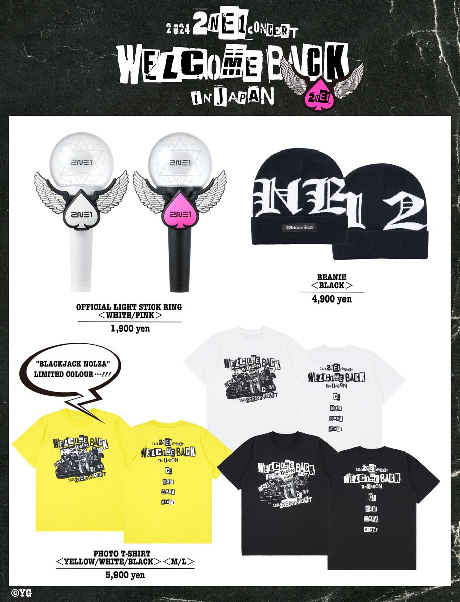 2NE1】 ／ 2024 2NE1 CONCERT [WELCOME BACK] IN JAPAN 追加GOODS販売