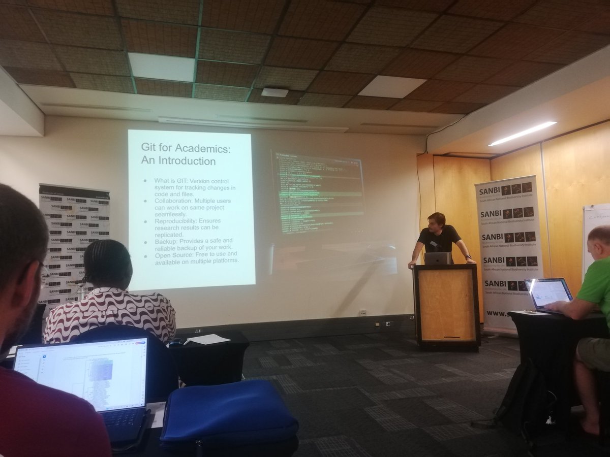 Cwenga Khanya (@cwengakhanya) on Twitter photo Day 2 of the <a href="/SANBIgBIF/">SANBI-GBIF</a> <a href="/GBIF/">GBIF @biodiversity.social/@gbif</a> #BioDATA Advanced Training Workshop. Kicking off with an insightful session by Michal Torma from the University of Oslo on easy ways to get started with coding for academics and research.
#Sanbigbif
#Gbif
#BioDATAAdvanced Day 2 of the <a href="/SANBIgBIF/">SANBI-GBIF</a> <a href="/GBIF/">GBIF @biodiversity.social/@gbif</a> #BioDATA Advanced Training Workshop. Kicking off with an insightful session by Michal Torma from the University of Oslo on easy ways to get started with coding for academics and research.
#Sanbigbif
#Gbif
#BioDATAAdvanced