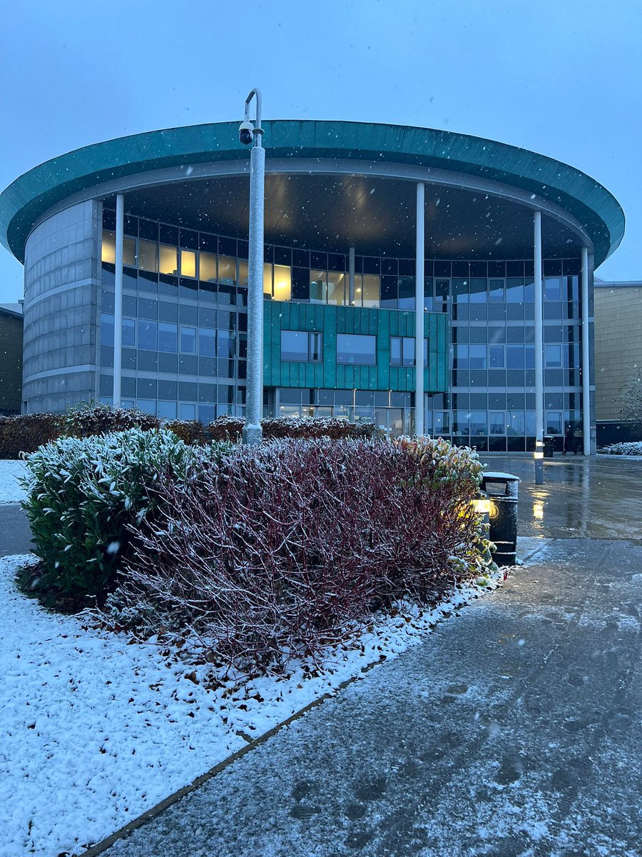 The first snowfall of the season!

A slight dusting so far but all paths and roadways are clear. Take a bit of extra time on your way in today.