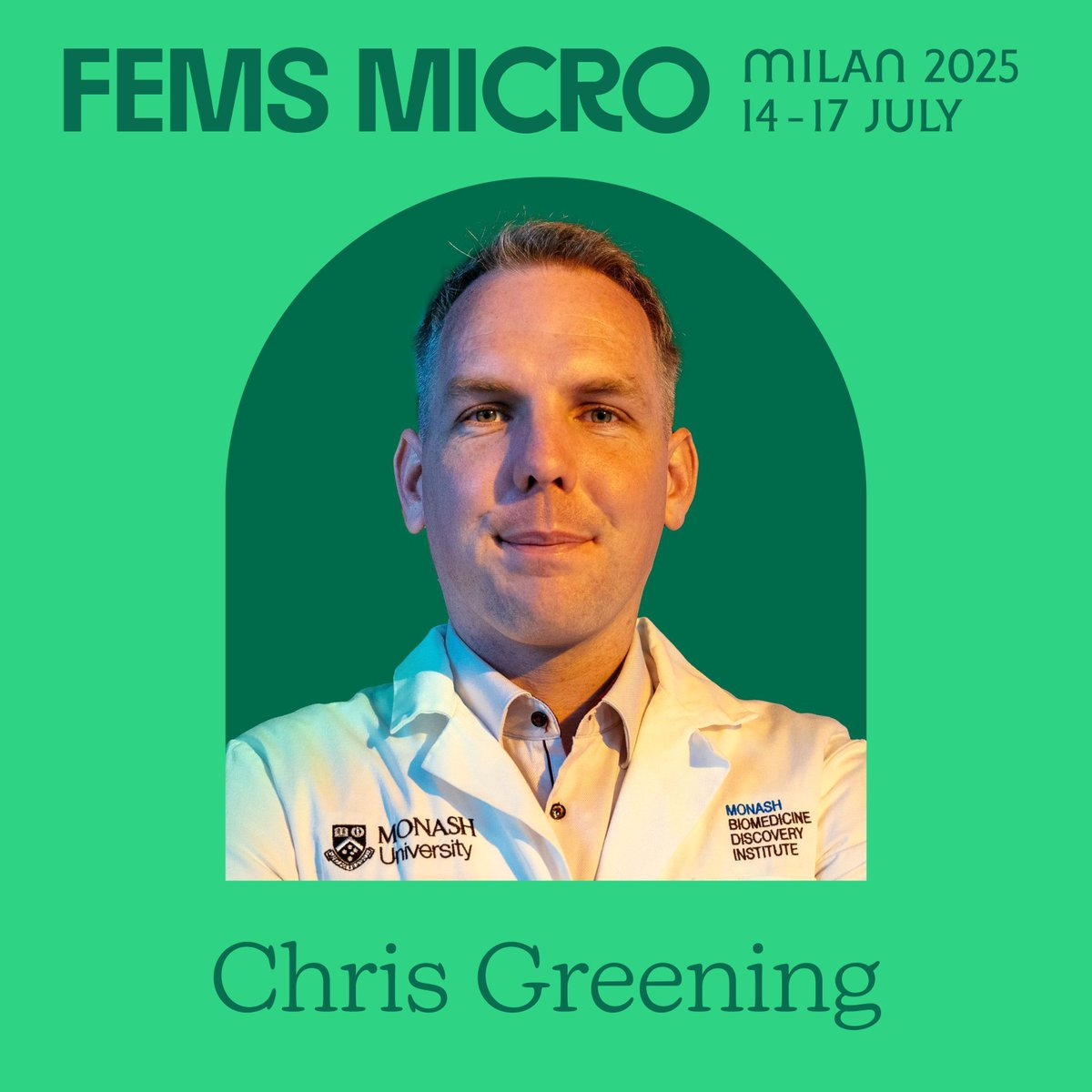 FEMS (@femsmicro) on Twitter photo Get ready to be inspired!💡
Professor Chris Greening (<a href="/greeninglab/">Chris Greening</a>), a leading expert in #ClimateMicrobiology, will be one of our keynote speakers at #FEMS2025 in Milan 🌍🔬
Learn more about his innovative research: femsmicro.org/keynote-speake… Get ready to be inspired!💡
Professor Chris Greening (<a href="/greeninglab/">Chris Greening</a>), a leading expert in #ClimateMicrobiology, will be one of our keynote speakers at #FEMS2025 in Milan 🌍🔬
Learn more about his innovative research: femsmicro.org/keynote-speake…