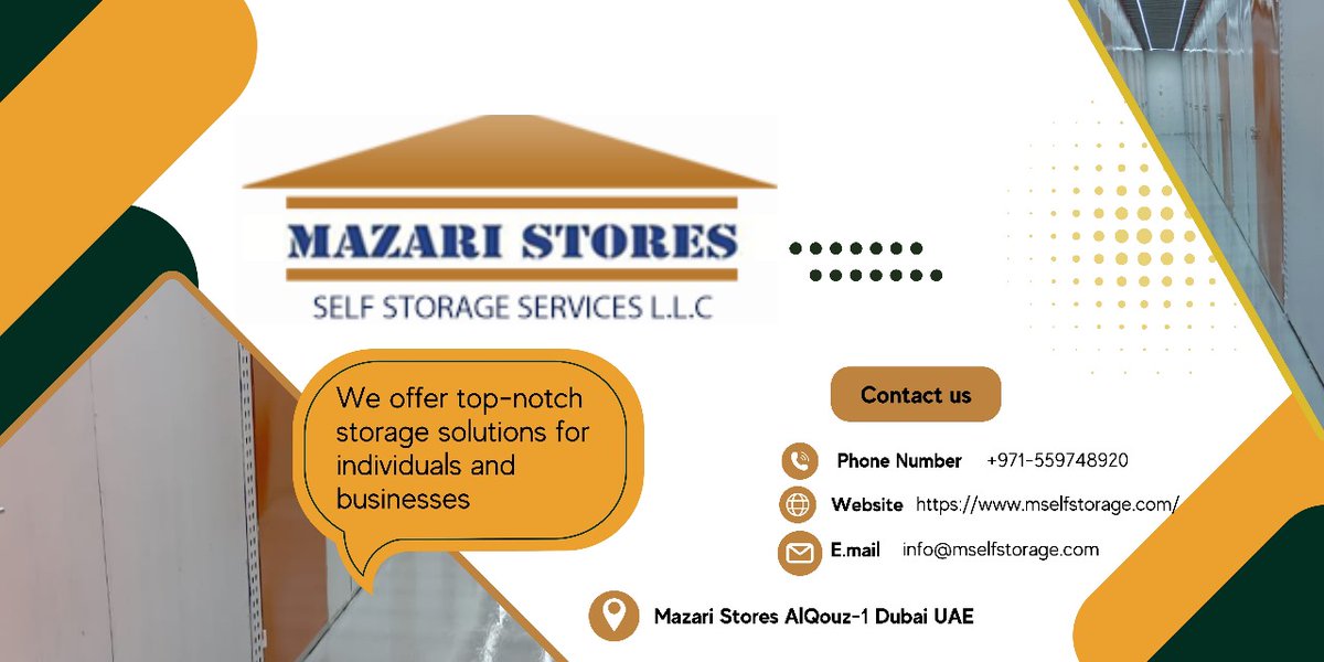 We Provide best storage solutions in Dubai near Sheikh Zayed Road.

Lockable clean climate controlled CCTV monitored Storage facility.

Long Term and Short term Storage in Dubai for individuals and Firms.

Please call on 043468433 0559748920