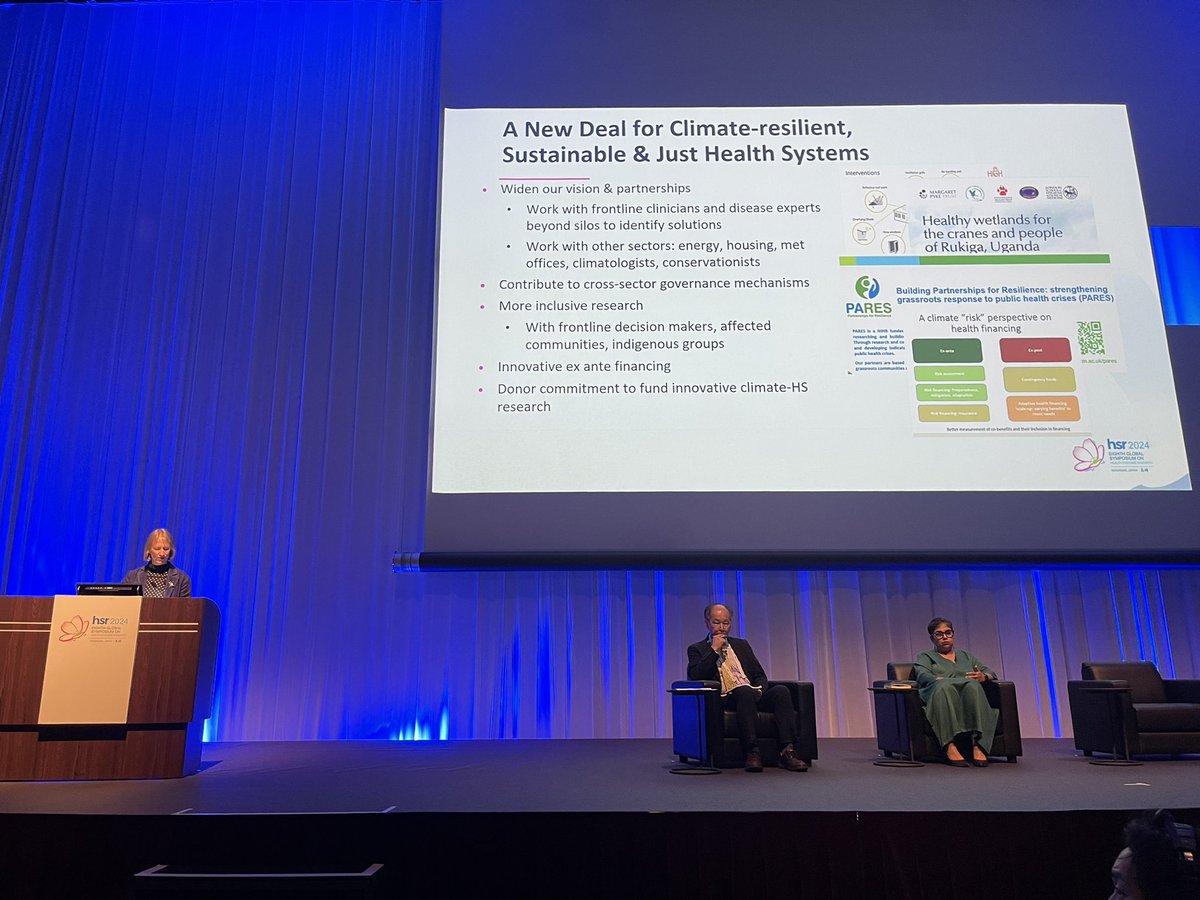 Ana B. Amaya 🇸🇻 (@anaamaya) on Twitter photo Prof. Susannah Mayhew from <a href="/LSHTM/">London School of Hygiene & Tropical Medicine</a> making a case for ‘radical’ solutions to address #climatecrisis
We need a new deal for climate resilient, sustainable & just #healthsystems
#HPSR can also do more in supporting adaptation research on climate change 🌎
#HSR2024 <a href="/H_S_Global/">Health Systems Global</a> Prof. Susannah Mayhew from <a href="/LSHTM/">London School of Hygiene & Tropical Medicine</a> making a case for ‘radical’ solutions to address #climatecrisis
We need a new deal for climate resilient, sustainable & just #healthsystems
#HPSR can also do more in supporting adaptation research on climate change 🌎
#HSR2024 <a href="/H_S_Global/">Health Systems Global</a>