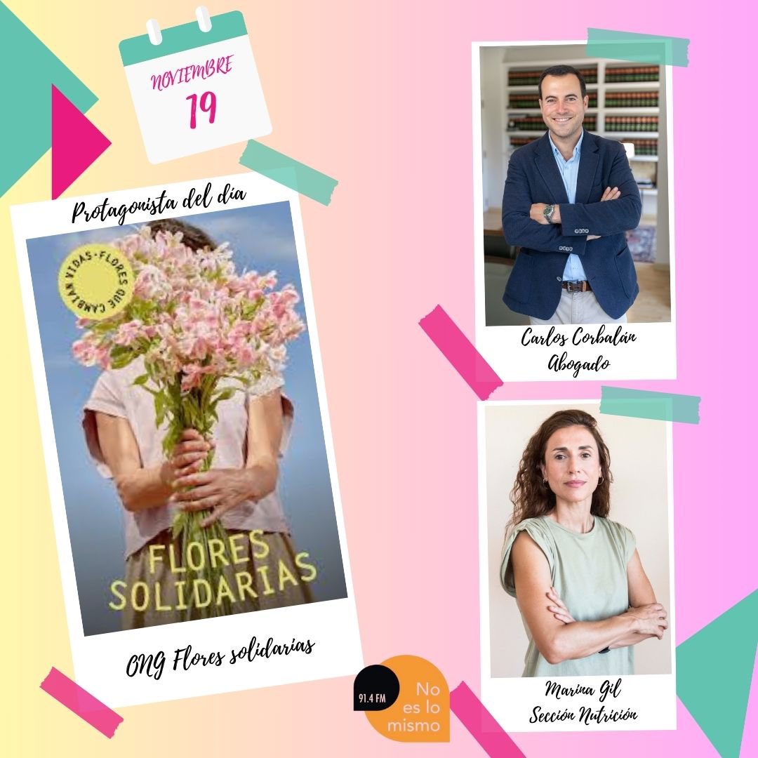 📻 #Noeslomismo19nov24

Nuevo programa de 𝓝𝓞 𝓔𝓢 𝓛𝓞 𝓜𝓘𝓢𝓜𝓞, presentado por <a href="/Mery_Caballero/">María Caballero</a> 

Hoy tenemos:

🌸 ONG Flores Solidarias

🧑‍⚖️ Carlos Corbalán, abogado

🥑 Marina Gil con su sección de nutrición