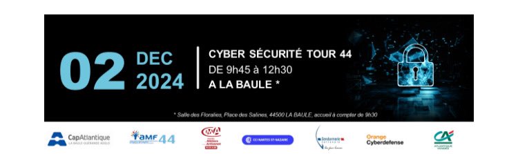 Alain Le Coz (@alainlecoz) on Twitter photo Merci à nos partenaires <a href="/AMF__44/">AMF 44</a> <a href="/CCINantes/">CCI Nantes St Nazaire</a> <a href="/CAAtlantVendee/">CA Atlantique Vendée</a> <a href="/cmarPDL/">Chambre de métiers et de l'artisanat Pays de Loire</a> <a href="/Gendarmerie/">Gendarmerie nationale</a> et CapAtlantique pour leur mobilisation ✅
<a href="/OrangePaysLoire/">OrangePaysdelaLoire</a> <a href="/OrangeCyberFR/">Orange Cyberdefense France</a> <a href="/MauricePerrion/">Maurice Perrion</a> <a href="/NicolasCriaud/">Nicolas Criaud</a> <a href="/MorinSylvie44/">Morin Sylvie</a> <a href="/LaurentGUYOT1/">Laurent GUYOT</a> <a href="/LaurentGRANSON/">GRANSON Laurent</a> <a href="/DelayeOlivier/">Olivier Delaye</a> <a href="/VeroFontaine34/">Fontaine Véronique</a> Merci à nos partenaires <a href="/AMF__44/">AMF 44</a> <a href="/CCINantes/">CCI Nantes St Nazaire</a> <a href="/CAAtlantVendee/">CA Atlantique Vendée</a> <a href="/cmarPDL/">Chambre de métiers et de l'artisanat Pays de Loire</a> <a href="/Gendarmerie/">Gendarmerie nationale</a> et CapAtlantique pour leur mobilisation ✅
<a href="/OrangePaysLoire/">OrangePaysdelaLoire</a> <a href="/OrangeCyberFR/">Orange Cyberdefense France</a> <a href="/MauricePerrion/">Maurice Perrion</a> <a href="/NicolasCriaud/">Nicolas Criaud</a> <a href="/MorinSylvie44/">Morin Sylvie</a> <a href="/LaurentGUYOT1/">Laurent GUYOT</a> <a href="/LaurentGRANSON/">GRANSON Laurent</a> <a href="/DelayeOlivier/">Olivier Delaye</a> <a href="/VeroFontaine34/">Fontaine Véronique</a>