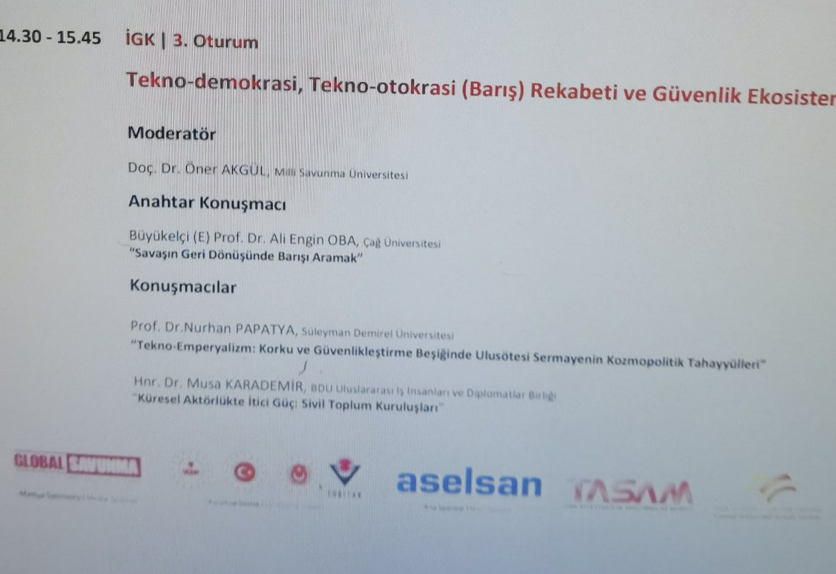 NURHANPAPATYA's tweet image. #TASAM tarafından düzenlenen konuşmacı olarak davet edildiğim 10. İSTANBUL GÜVENLİK KONFERANSI (İGK)&apos;nda  “#TeknoEmperyalizm: #Korku ve #Güvenlikleştirme Beşiğinde Ulusötesi Sermayenin Kozmopolitik Tahayyülleri” başlıklı konuyu tartışacağım. İlgilenenlerin katılımını beklerim.