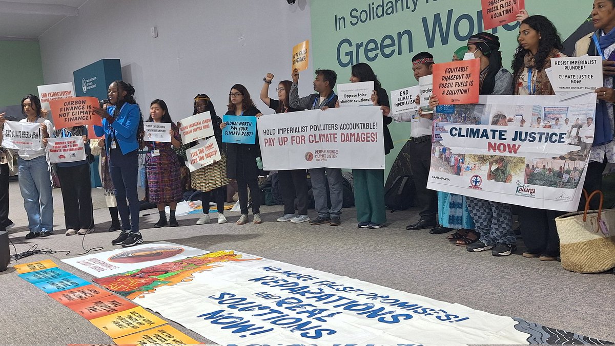 marjpamintuan's tweet image. Civil society from #GlobalSouth are demanding #RealSolutions, NOT #CarbonMarkets at #COP29Baku.