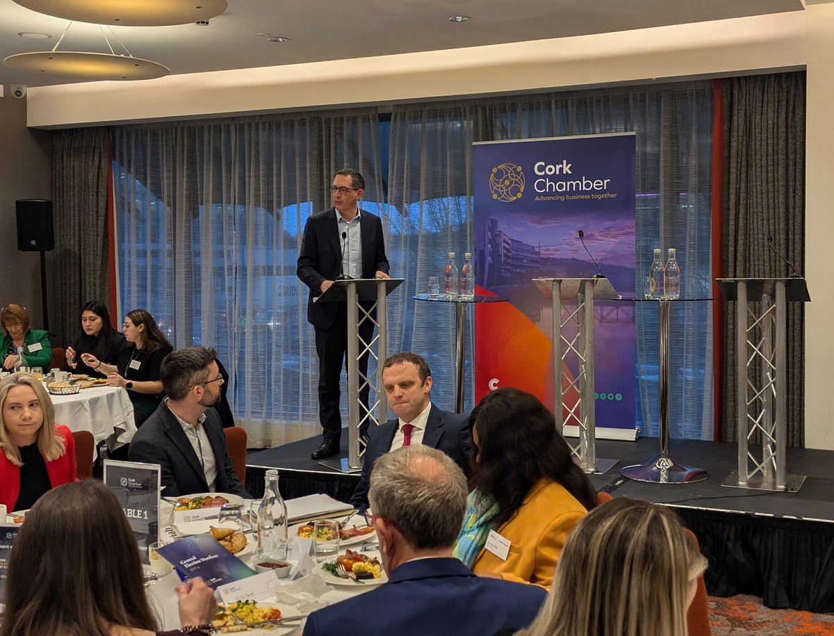 CorkChamber's tweet image. Up bright and early for &apos;The Great Debate - General Election 2024&apos; in association with @irishexaminer where we will hear from invited candidates to discuss Cork&apos;s top priorities 📈 #GE24