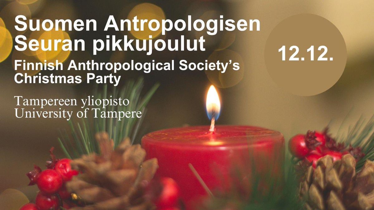 Welcome to the Finnish Anthropological Society’s Christmas Party on December 12th from 16:30 to 19:00! 🎅🏻🎄 Please register by December 8th. More info: antropologinenseura.fi/en/2024/welcom…