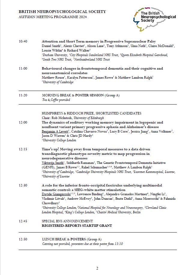 The British Neuropsychological Society tweet media