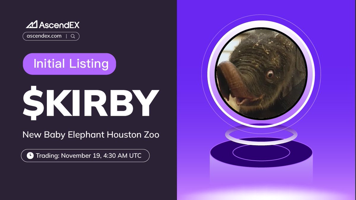 🚀 #AscendEX is thrilled to announce the $KIRBY listing under the trading  pair $KIRBY/USDT. Details are as follows: ✓ Deposit: Opened ✓ Trading:  November 19, 4:30 AM UTC ✓ Withdrawal: November 20,