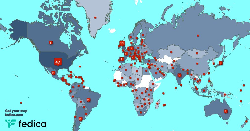 I have 7 new followers from Colombia, and more last week. See fedica.com/!marshallstackz