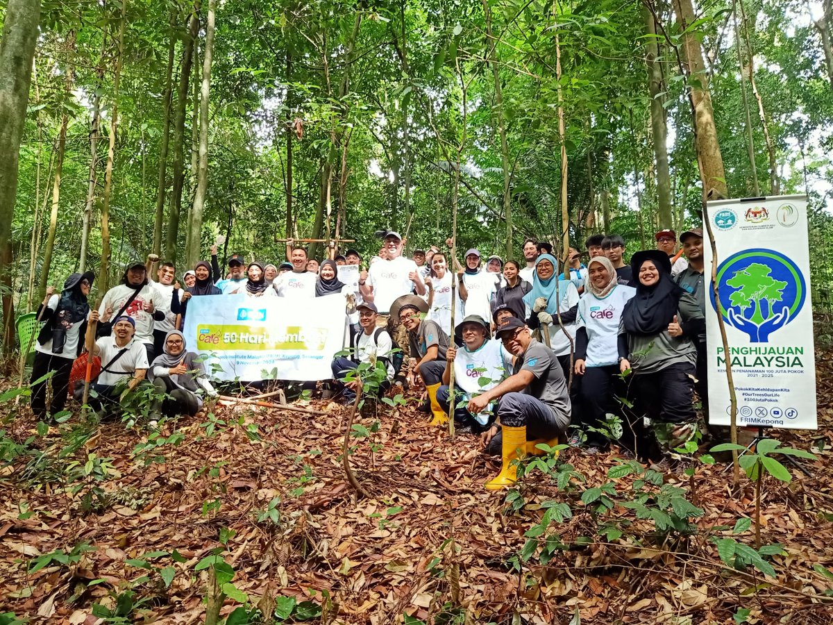 FRIMKepong's tweet photo. 📅9/11
36 staf @BSNMalaysia #KualaLumpur tanam 40 pokok di @FRIMKepong bg menyokong Kempen Penanaman @100jutapokok 

#PokokKitaKehidupanKita #OurTreesOurLife #100JutaPokok #CSR_FRIM #FRIMTanamPokok #TreePlantingFRIM #BSNMalaysia #BSN50Tahun https://t.co/tZcfCGZGUn