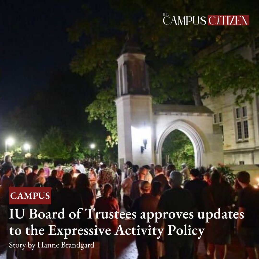 The IU Board of Trustees voted 4-2 to approve changes to the Expressive Activity policy at their scheduled meeting on Nov. 15 at the IU Fort Wayne campus.

Read more about the updates to the policy at the 🔗in our bio.
✍Hanne Brandgard (<a href="/brandgardh/">Hanne</a>)
🎨Ashley Wilson
