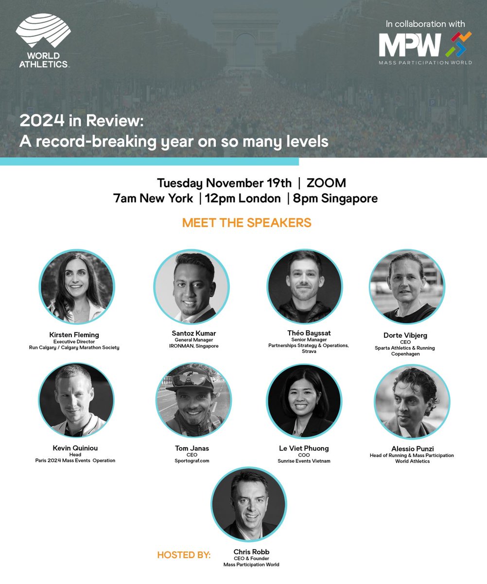 punzi_a's tweet photo. Free Road Races Webinar TODAY Tue. Nov 19 at 13:00 CET. Join us to learn:
🏃🏻‍♀️ how events are using Strava
🏃🏻‍♀️ behind-the-scenes of the Paris Olympics mass marathon
🏃🏻‍♀️ why 2024 was a record year on all fronts
🏃🏻‍♀️ trends in race photography right now
Sign up at https://t.co/Vf06ap1YVo https://t.co/yWnHeBlSsI