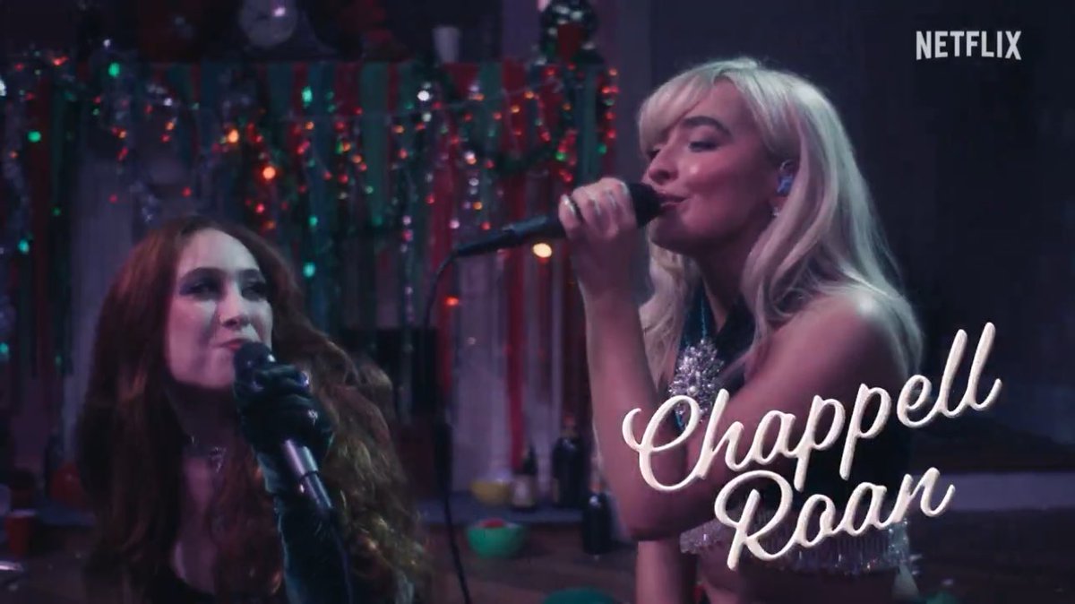 PopBase's tweet image. Sabrina Carpenter and Chappell Roan will have a duet in Sabrina’s Netflix holiday special out December 6th.