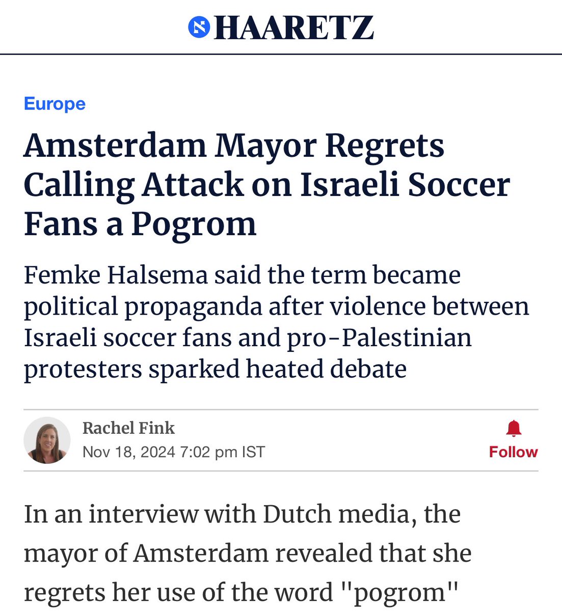 AssalRad's tweet image. Are any of the Western media outlets that ran wild with Israel’s version of the Amsterdam story gonna cover this or are they gonna ignore it because it contradicts their entire narrative?

It’s crazy that the coverage is coming from Israeli media, again.