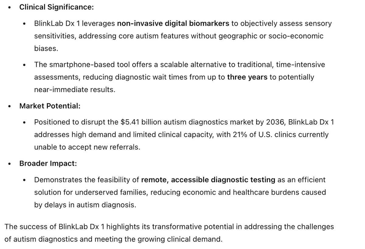DocRajuA's tweet photo. #Autism diagnosis often involves multiple visits and tests. ASX: $BB1 has released promising results, and I’m looking forward to their peer-reviewed article being published in a scientific journal #BlinkLab #autismawareness 🔝 23% https://t.co/hXD5JxRB2p