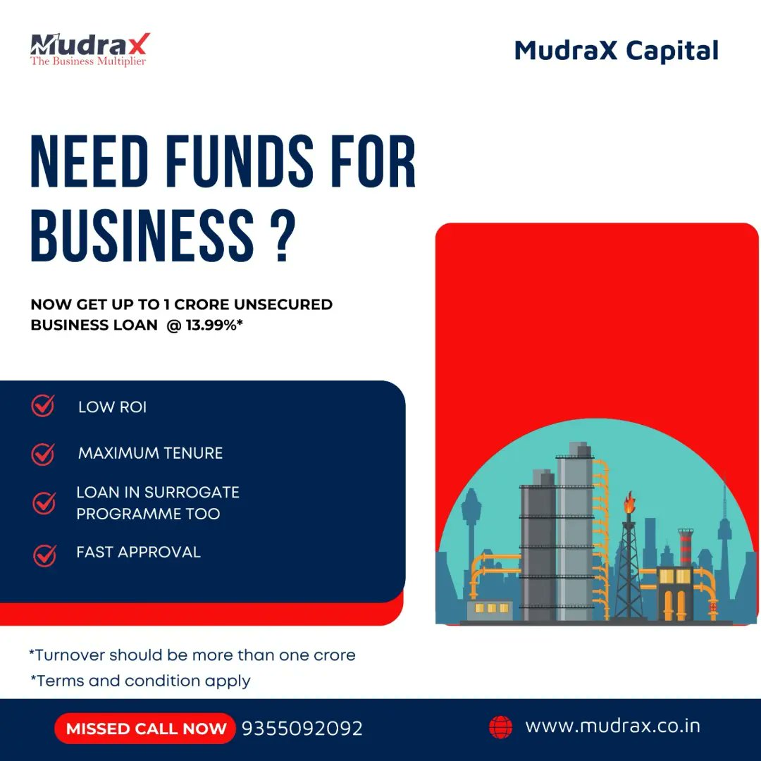 mudraxcapital's tweet photo. Looking to take your business to the next level? Get up to ₹1 crore unsecured business loan at just 13.99%. Quick approvals, simple process, and no collateral required. #MudraX #BusinessLoan #Investment #PersonalLoan #CarLoan #Finance
🌐 https://t.co/U2qArfPlKn
📞 9355092092 https://t.co/odVqAxKg7Y