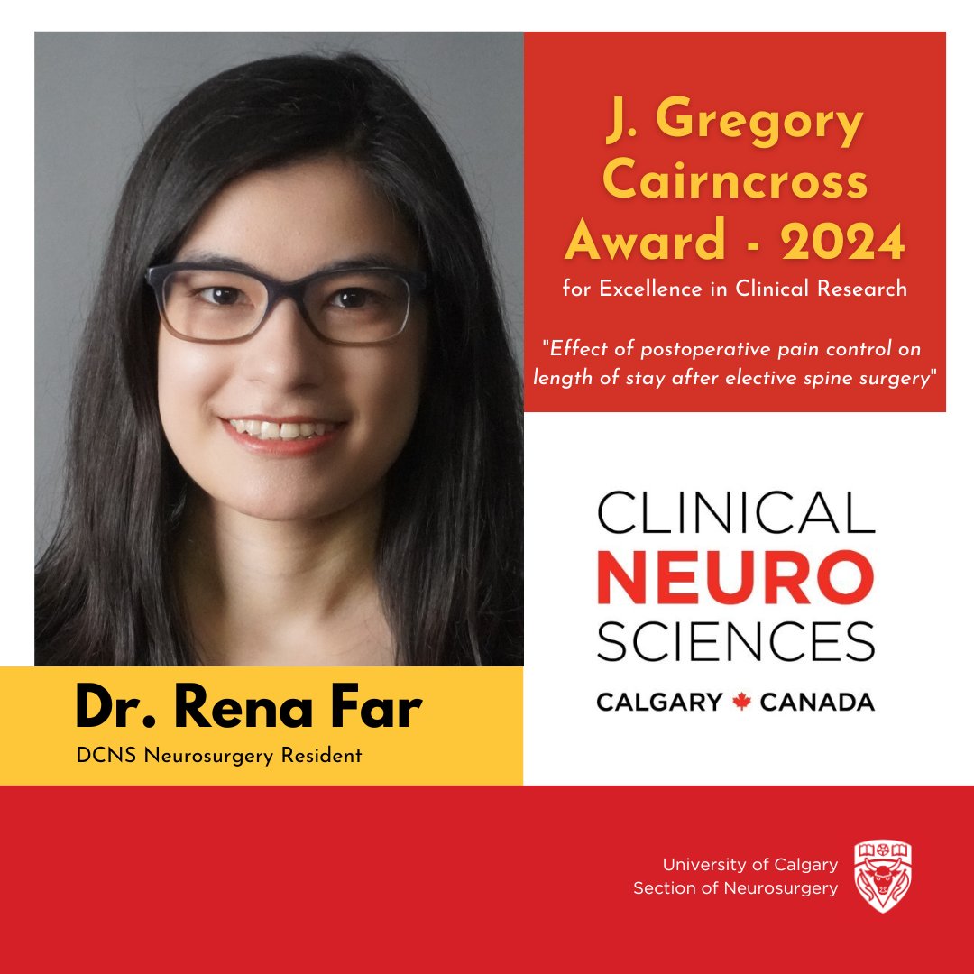 Last week we hosted our <a href="/DCNSNeuro/">DCNS Calgary</a> Resident Research Day &amp; 2 of our #Neurosurgery #Residents took home both of the awards!!   
Congrats to <a href="/RenaFar1/">Rena Far</a> and @BranavanM  <a href="/yycneurosurgery/">Calgary Neurosurgery Residents</a> <a href="/UCalgaryMed/">UCalgaryMedicine</a> <a href="/UCalgary/">U Calgary</a>