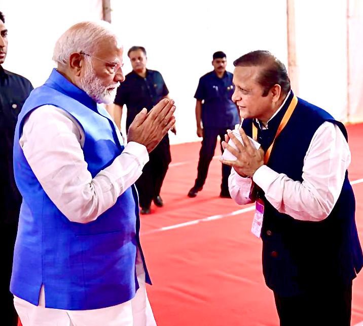 Pleasure meeting the Honorable Prime Minister <a href="/narendramodi/">Narendra Modi</a> Ji This proud moment highlights the recognition of <a href="/bhamlafoundatio/">bhamlafoundation</a> 27 years of dedication. Our global campaigns and initiatives were truly appreciated by the PM. His vision, energy, and commitment to India's progress is