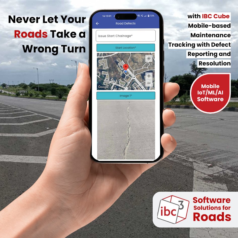 IbcCube's tweet photo. Keep your roads safe with IBC Cube Mobile-based Maintenance Tracking. Proactively manage defects, streamline repairs, and enhance maintenance. 

Contact Ishani at ishani.mishra@ibccube.com.

#IBCCube #maintenance #roadsafety #defecttracking #maintenanceprocess #roadmaintenance https://t.co/A8wUcQMEQR