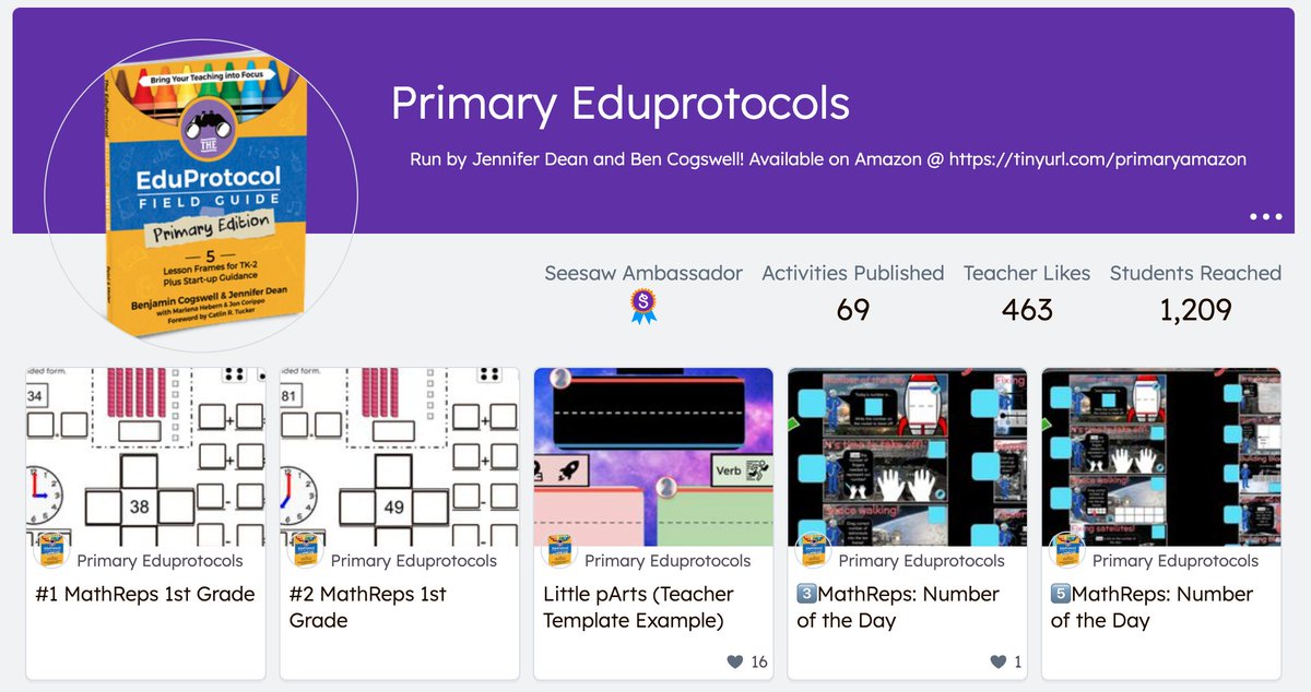 Primary EduProtocols (@primaryep) on Twitter photo Have you seen our new Author Profile in the <a href="/Seesaw/">Seesaw</a> community library?!? Lots of our <a href="/eduprotocols/">@EduProtocols</a> templates can be found for FREE in the community library.
You can buy the book here too: tinyurl.com/primaryamazon
<a href="/Techy_Jenn/">Jennifer Dean</a> <a href="/cogswell_ben/">Coach Ben πππ</a> <a href="/Techy_Jenn/">Jennifer Dean</a> Have you seen our new Author Profile in the <a href="/Seesaw/">Seesaw</a> community library?!? Lots of our <a href="/eduprotocols/">@EduProtocols</a> templates can be found for FREE in the community library.
You can buy the book here too: tinyurl.com/primaryamazon
<a href="/Techy_Jenn/">Jennifer Dean</a> <a href="/cogswell_ben/">Coach Ben πππ</a> <a href="/Techy_Jenn/">Jennifer Dean</a>