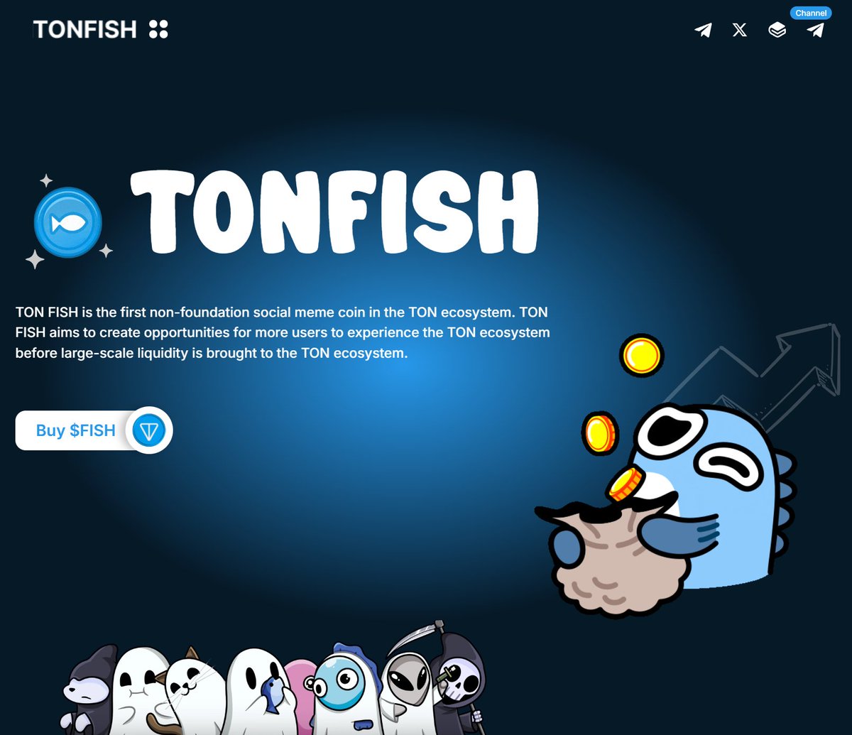 TON FISH website has been updated! https://t.co/WJMdEGRCq7 TON FISH is  becoming an increasingly iconic meme coin in the TON ecosystem.