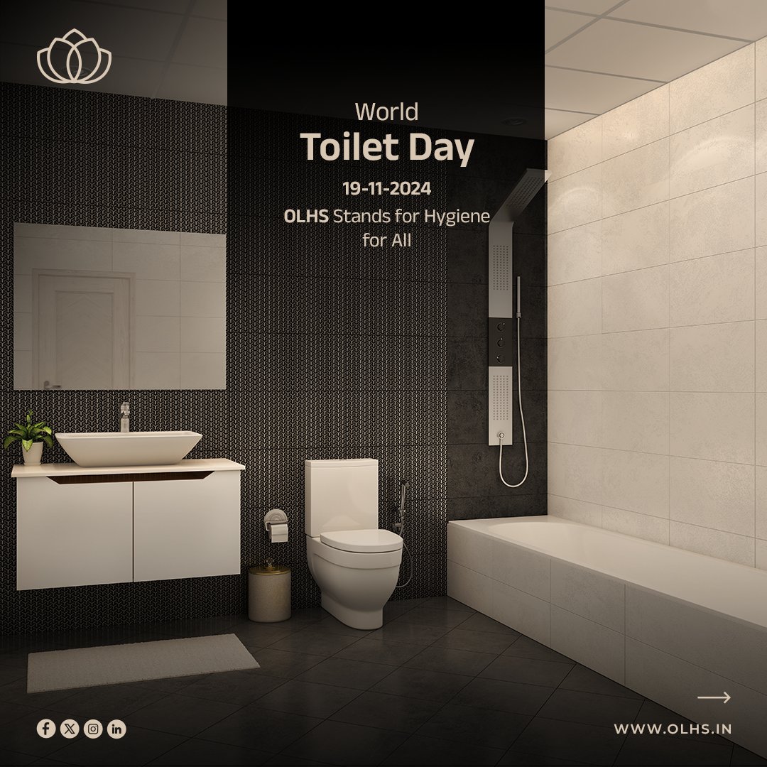 OLHSIndia's tweet photo. This World Toilet Day, OLHS redefines hygiene with luxury. From our refined shower caps to our elegant dispensers and protective slippers, we promote clean, accessible sanitation that enhances well-being. Letโs create a healthier, luxurious tomorrow.
#OLHS #WorldToiletDay https://t.co/RhWH2AcWsI
