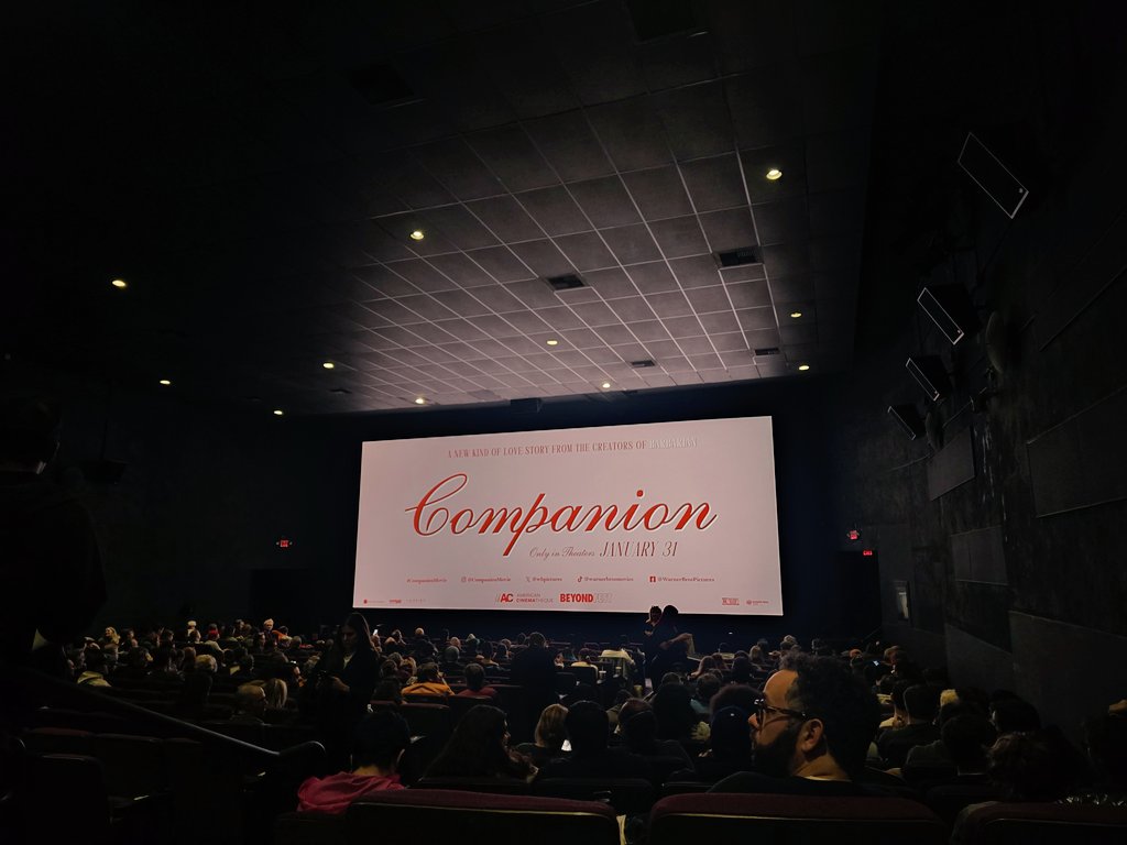 Liz (@blackarachnia13) on Twitter photo Got to check out this super early screening of <a href="/CompanionMovie/">Companion</a> strap in for a wild ride! Everyone is so good but special shoutout to <a href="/HARVEYGUILLEN/">Harvey Guillén</a> we love to see him in everything! As always, thanks to <a href="/BeyondFest/">Beyond Fest</a> and <a href="/am_cinematheque/">American Cinematheque</a> for giving us a glimpse of 2025! Got to check out this super early screening of <a href="/CompanionMovie/">Companion</a> strap in for a wild ride! Everyone is so good but special shoutout to <a href="/HARVEYGUILLEN/">Harvey Guillén</a> we love to see him in everything! As always, thanks to <a href="/BeyondFest/">Beyond Fest</a> and <a href="/am_cinematheque/">American Cinematheque</a> for giving us a glimpse of 2025!