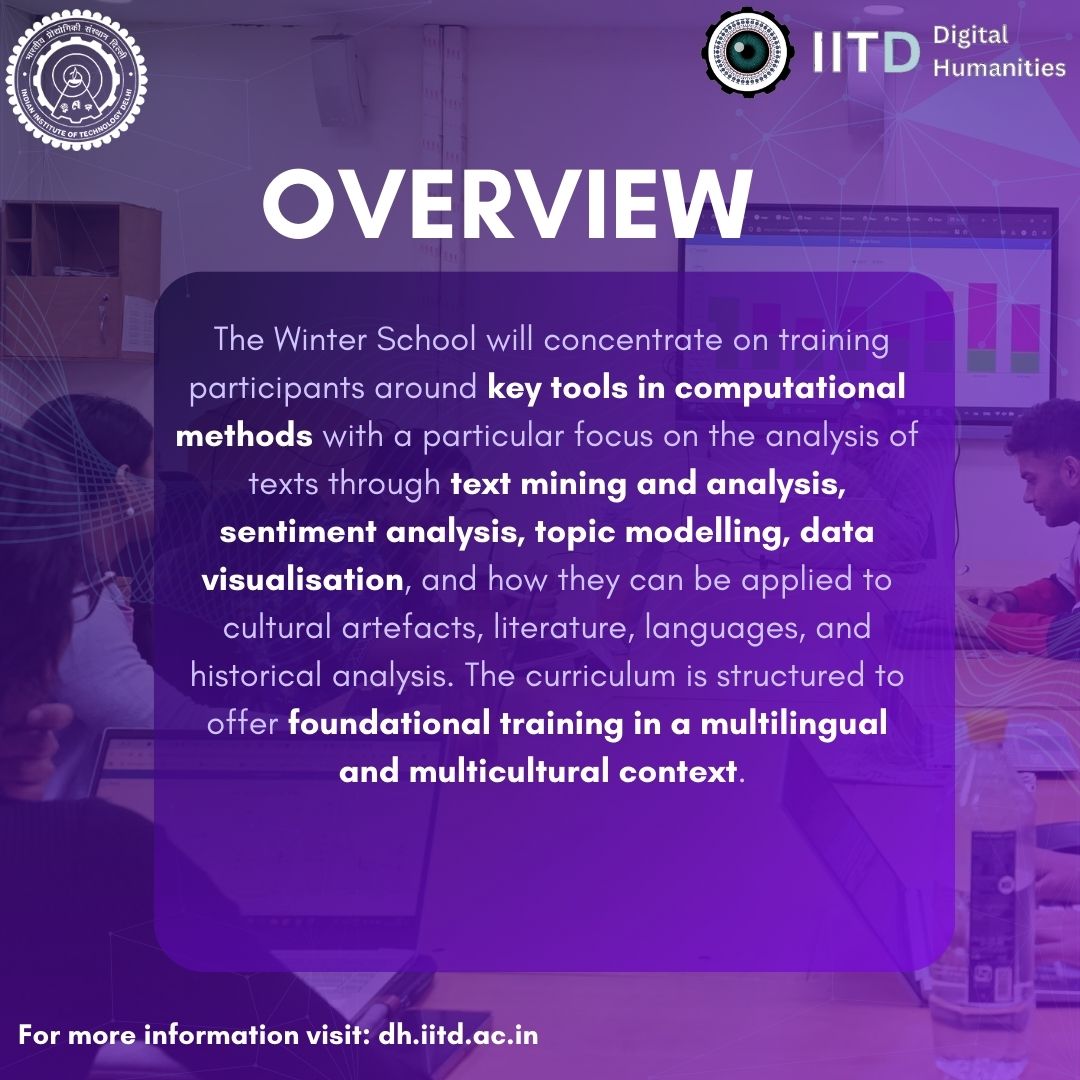 This six-day programme will offer hands-on training in computational tools for analysing large text corpora, with a focus on texts in Indian languages.