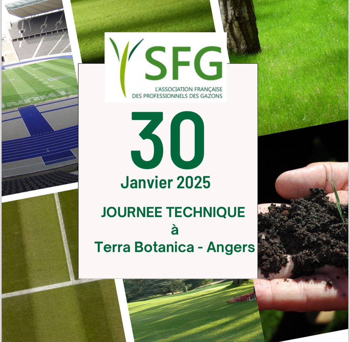 📢 Professionnels du gazon, ne manquez pas notre Journée Technique !
📅 30 janvier 2025
📍 Terra Botanica - Angers
Une journée dédiée aux échanges, aux innovations et aux bonnes pratiques.
Rejoignez-nous ! 🌱
#Gazons #SFG #Événement #GreenIndustry