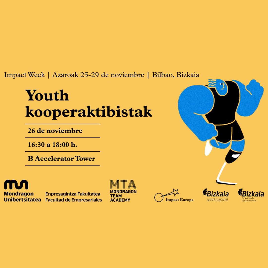 👋 Euskal Herria, nos vemos la semana que viene! 

Nos preparamos para la #ImpactWeek de Bilbo. Estaremos en el #YouthKooperaktibistak el próximo martes 26 con muchas ganas de conocer y conectar con jóvenes emprendedores sociales!

Inscríbete aquí: impacthubmadrid.typeform.com/Side-Events