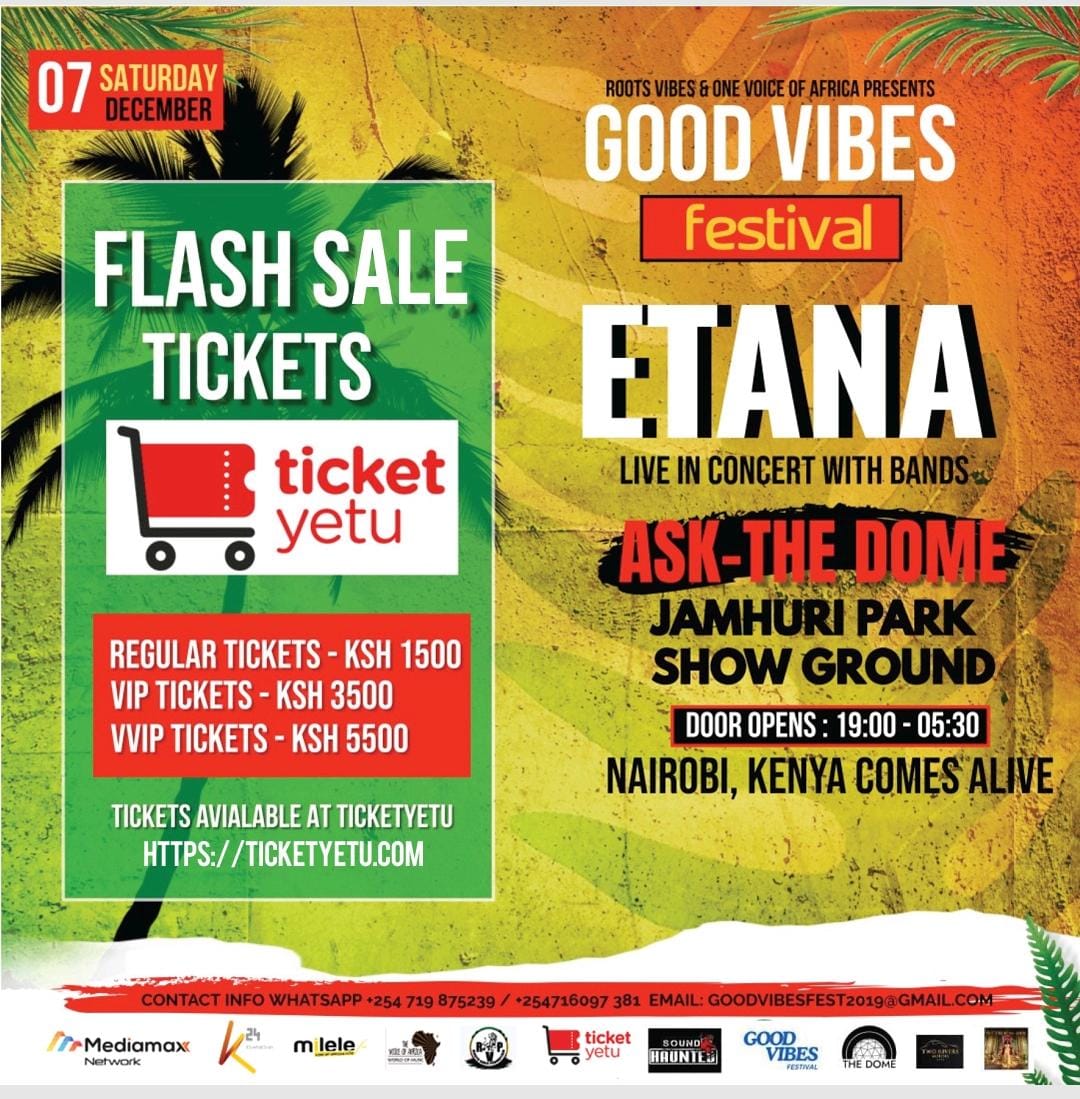 MeruFmOfficial's tweet image. 🔥 Nairobi, are you ready for the ultimate reggae vibes? Etana is hitting the stage at Good Vibes Festival on Dec 7th at Jamhuri Park! 

🎟️ Tickets: ticketyetu.com/event/good-vib…

#GoodVibesFestival #EtanaLive #ReggaeVibes #NairobiNightlife #RootsAndCulture #OneVoiceOfAfrica #K24Events