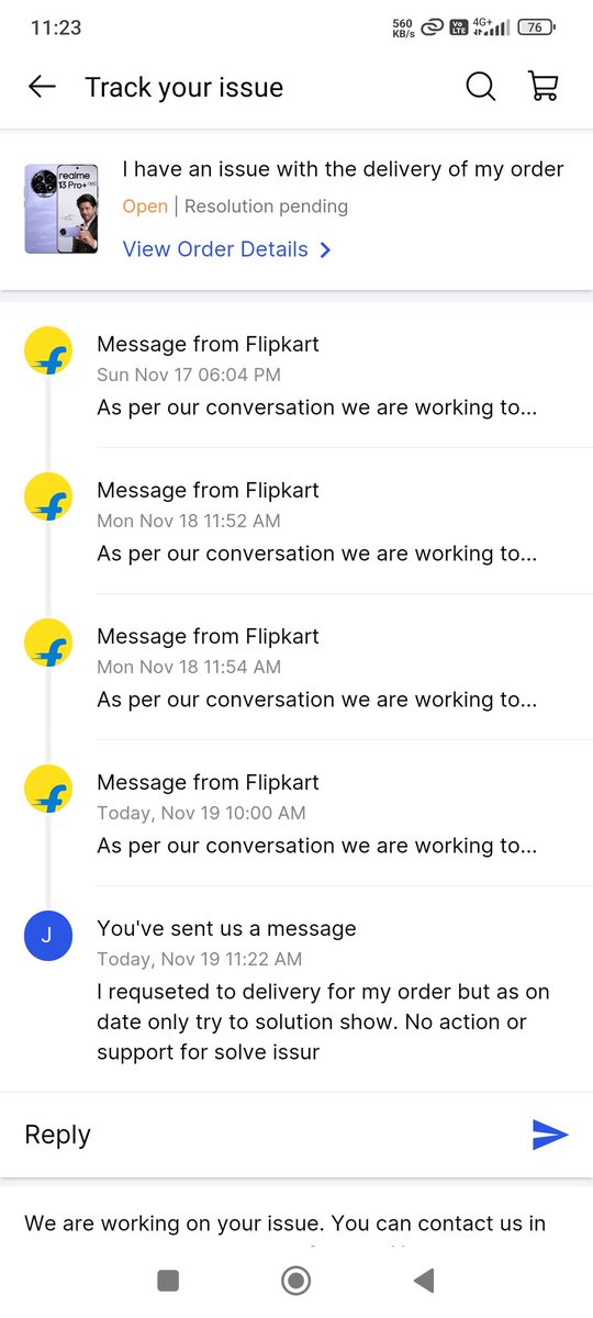 jignesh_mech33's tweet photo. @flipkartsupport Yet working on issue.. But cant get solution https://t.co/56f2HMTCwv