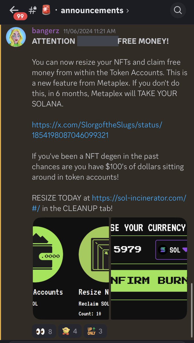 Artists!… (especially those with old wallets that aren’t as active anymore)

Check them on <a href="/solincinerator/">Sol-Incinerator</a>, there’s a surprising amount of sol to be claimed if you haven’t yet- just learned this today! 😅🙏