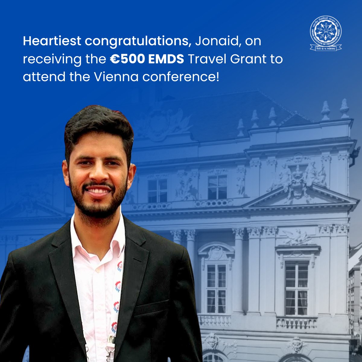 iitrpr's tweet photo. Heartiest Congratulations, Jonaid Malik! 👏
Jonaid, a PhD scholar from Biomedical Engineering, #IITRopar, has been awarded the prestigious €500 EMDS Travel Grant to present a paper at the #EMDS #Conference in #Vienna (Nov 27-29, 2024).
Best wishes! 🎉 https://t.co/kvqmH31MzL