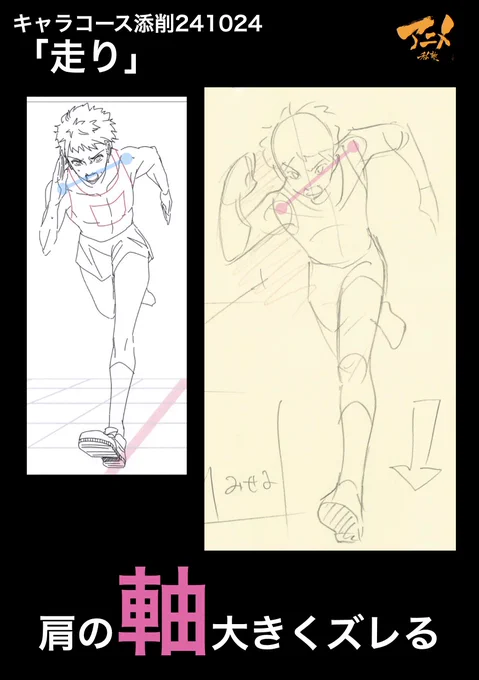 キャラコース添削241024「走り」
●肩の軸大きくズレる 