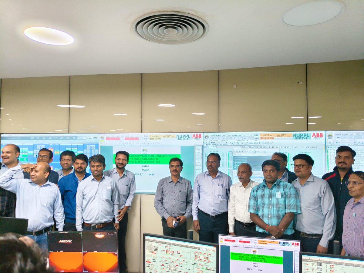 NUPPL_Official's tweet photo. Milestone FULL LOAD of 660MW  reached on 19.11.2024 in supercritical power plant of @NUPPL_Ghatampur
@NLC India Limited
@Coal Ministry  #power #milestone https://t.co/QGSWAx5ncL