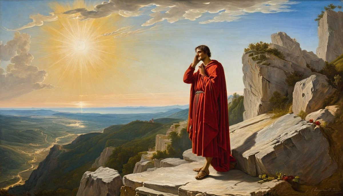 dantes_cmdy's tweet photo. "and with the right hand fingers spread
I discovered only six letters marked
upon my temples, from the one with the keys"

The Pilgrim checks his forehead.. 🧵 https://t.co/81IY9h9tEI