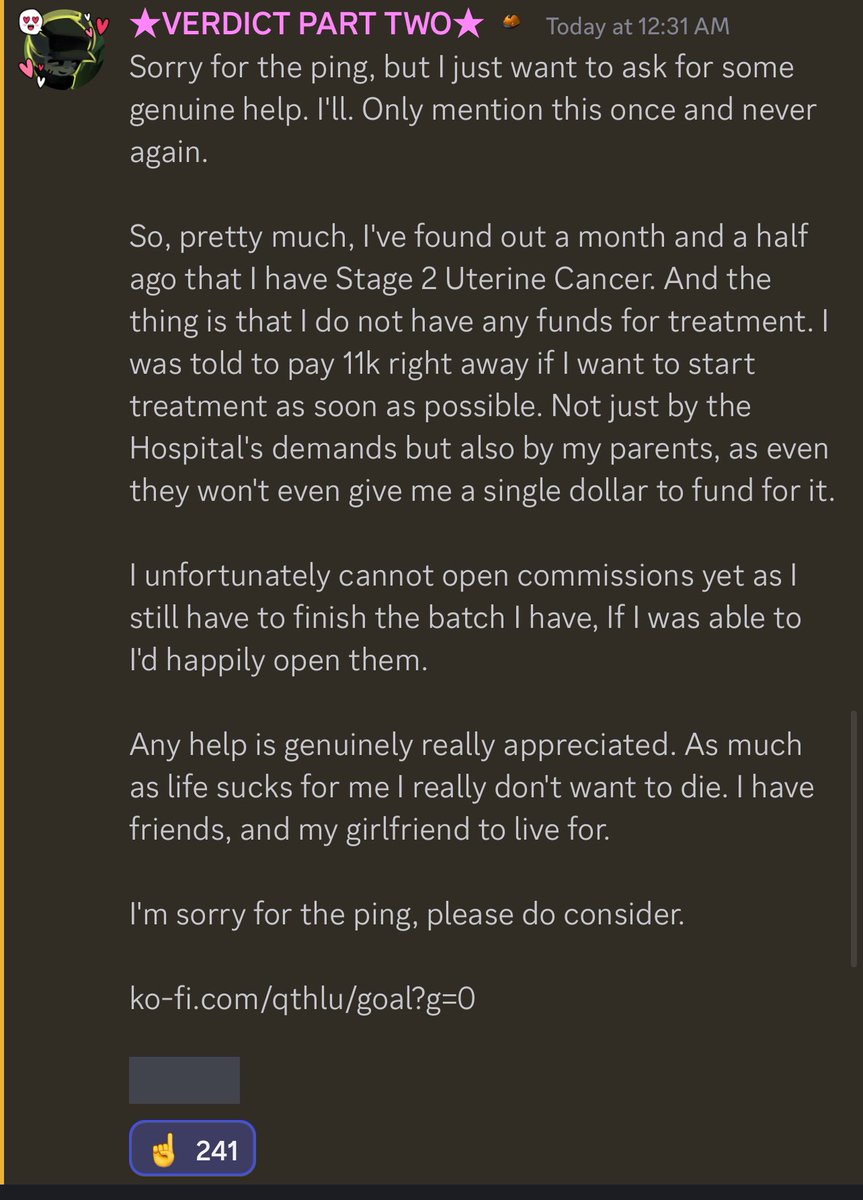 robloxstims's tweet image. Hello, everyone! Somebody on the team of The Robloxia: Until Dawn needs funds for cancer treatment - anything helps keep them alive and well and ensures much more to come.
Please, donate or share the link around!

ko-fi.com/qthlu/goal?g=0