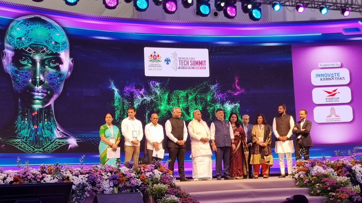 chandruiyer's tweet photo. Delighted to be at the inauguration of the 2024 @blrtechsummit in #NammaBengaluru this morning with the launch of the state #GCCPolicy, #NipunaKarnataka & #BengaluruRising. #Alivewithopportunity #BTSunbound #breakingboundaries @UKinBengaluru @PriyankKharge @kiranshaw https://t.co/TRJWrU4p2R