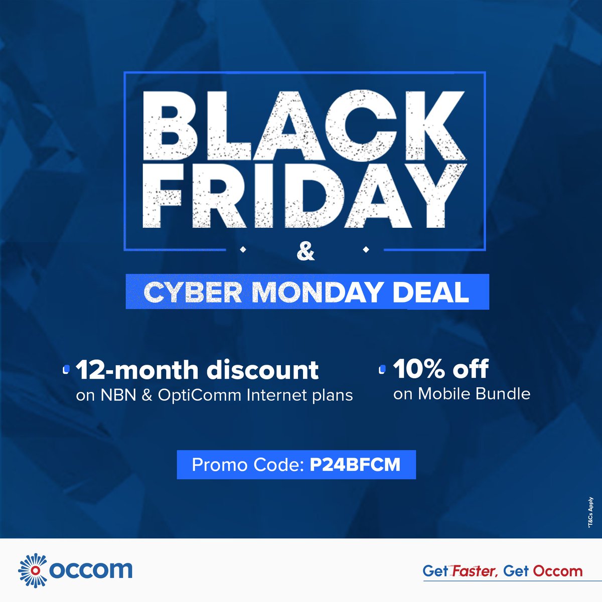 Occomaus's tweet photo. Save with Occom's Black Friday Sale, Now On

Switch to Occom and receive a 12-month discounted price on eligible NBN &amp; OptiComm plans plus 10% off on mobile bundle. Visit https://t.co/yOQlUXiytV to redeem this offer now.

Hurry Up, offer ends on 2nd Dec 2024.

#blackfridaysales https://t.co/fShLxZHneI