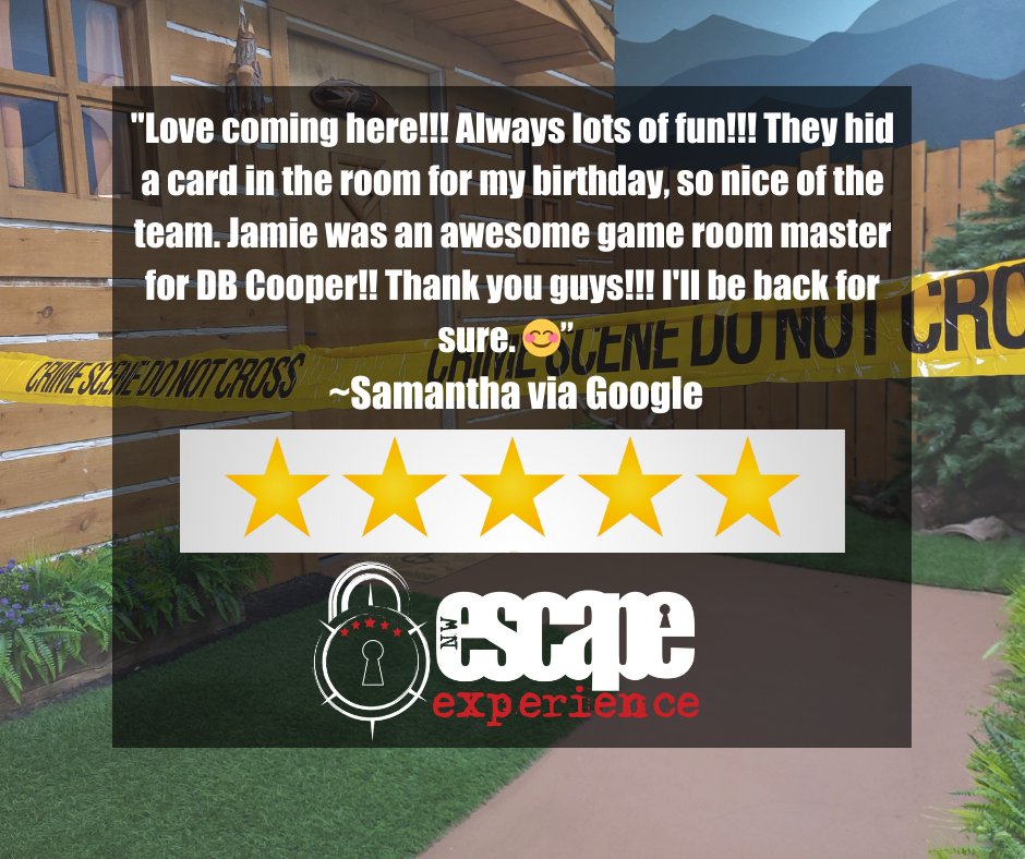 NW_Escape's tweet photo. We love celebrating birthdays!  Thank you for your review!

#5starreview #nwescapeexperience #escaperoom #escapegame #vancouverwa #vancouverwashington #pdx #operationdbcooper #dbcooper https://t.co/W7Br1aEvVh